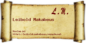 Leibold Makabeus névjegykártya
